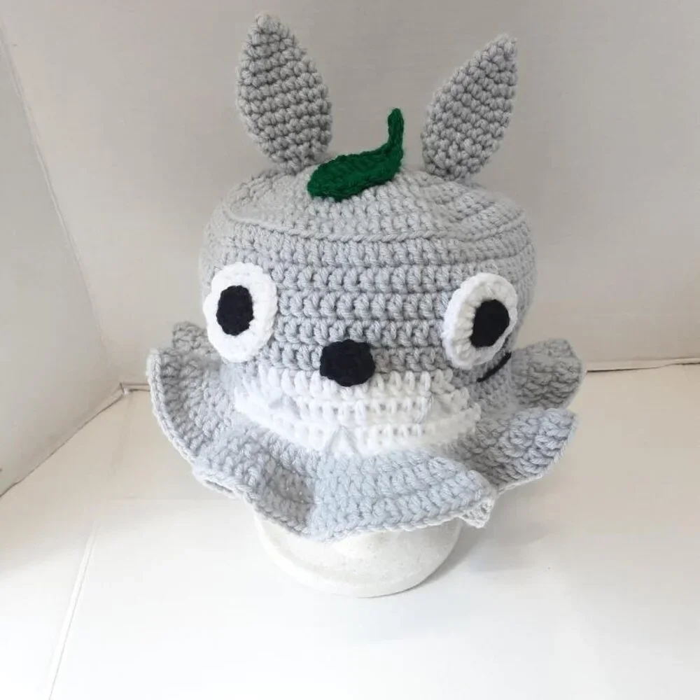 Handmade Totoro Crochet Bucket Hat New - Picture 4 of 9